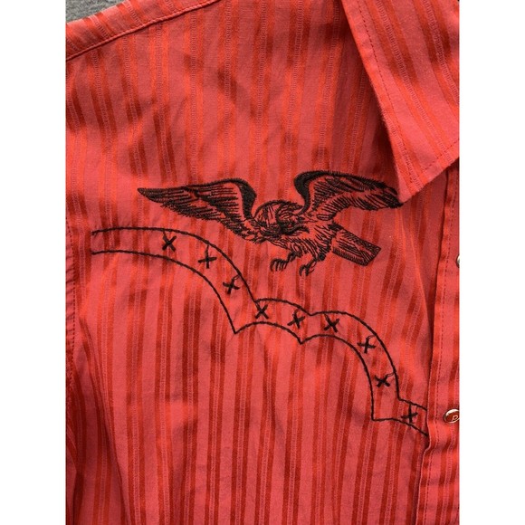 Patroncito USA Button Down Shirt Men's Size XXL Red Snap P's Cowboy Western Boss - Picture 7 of 16
